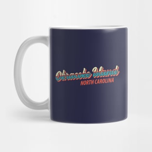 Okracoke Island North Carolina Vintage Script Rainbow Mug